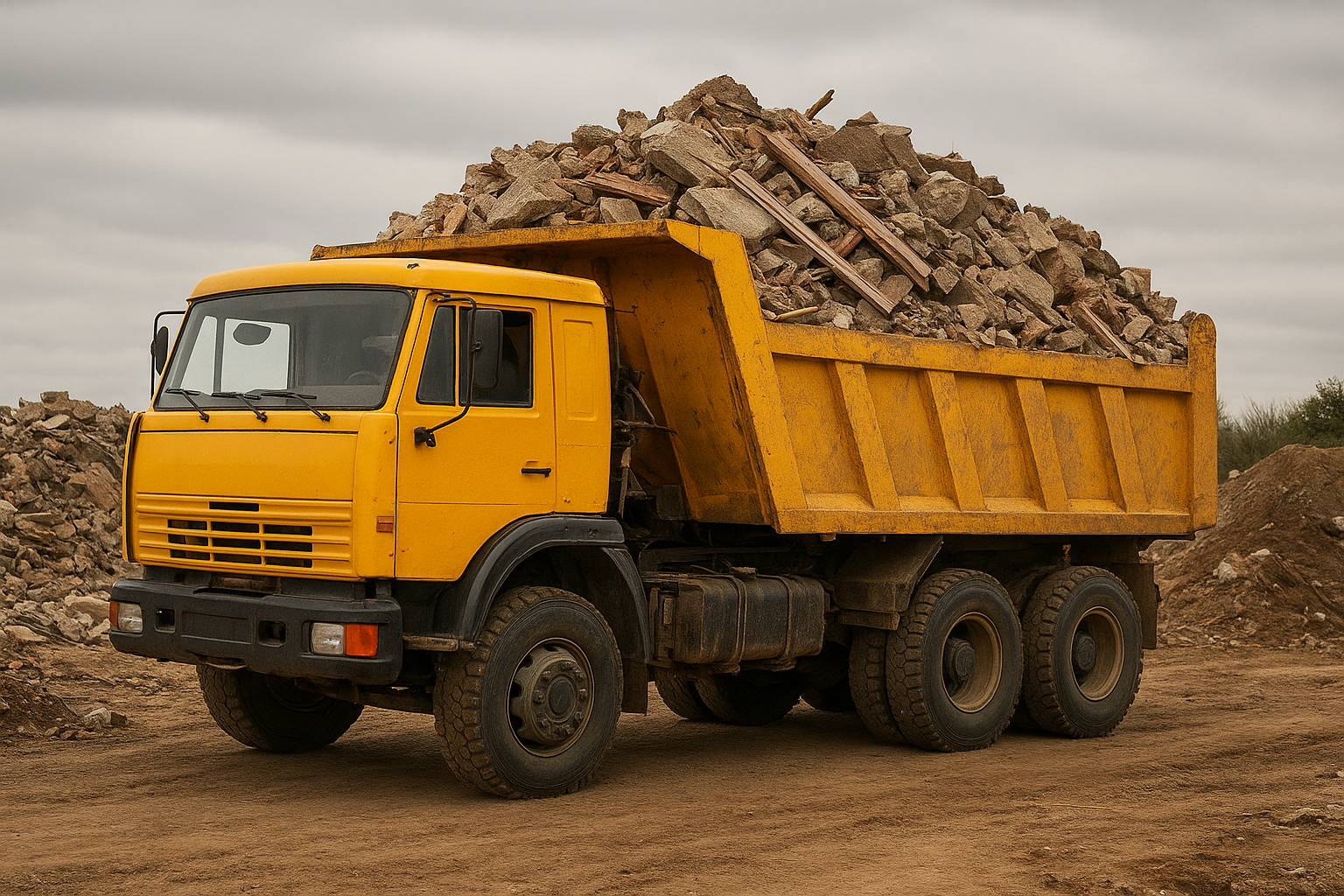 Самосвал с мусором